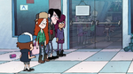 Dipper sees the skeleton reflections