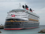 Disney Wonder docked at Castaway Cay