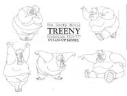 Clean-up model sheet of Treeny.