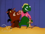 Sal with Timon and Pumbaa