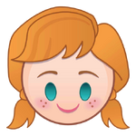 Young Anna's emoji for Disney Emoji Blitz