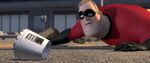 Mr. Incredible sees Syndrome's remote