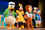 Donald, Minnie, Duffy, Mickey, and Daisy in Tokyo DisneySea's My Friend Duffy (Act 2).