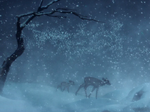 Bambi and his mother in winter 2