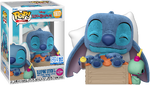 1607. Sleeping Stitch in Box (Flocked) (2025 POP Plus Game Stop Exclusive)