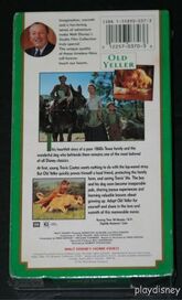 VHS rear cover of "Old Yeller" from "Walt Disney's Studio Film Collection".