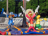Statues of the Caballeros at All Star Music Resort