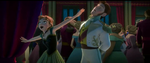 Anna accidentally gestures Hans in the face