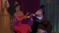 Esmeralda teasing Frollo