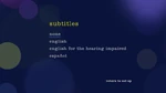 Subtitles menu