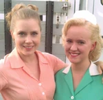 Amy Adams and Aria Curzon after filming The Muppets.