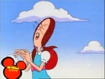 Gretchen gets hit in the back with a ball...