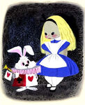 The White Rabbit and Alice, by Mary Blair.