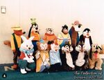 A rare appearance of a walkaround version of Pete in a group of other Disney characters (circa 1983?)