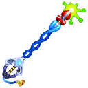 A plasma blaster as the Keychain of the Hyperdrive Keyblade in Kingdom Hearts Birth by Sleep.