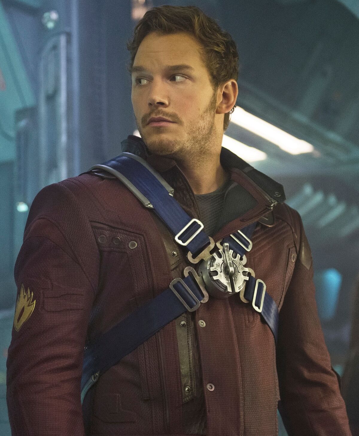In Guardians of the Galaxy (2014) Star-Lord's face begins to break
