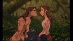 Jane being taught how to speak gorilla by Tarzan.