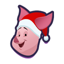 Piglet in a santa hat