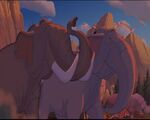 Two Asian elephants identical to Hathi and Winifred in the Pomp and Circumstance segment of Fantasia 2000