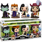 Unnumbered 4-Pack: Maleficent (Glow-in-the-Dark), Evil Queen, Cruella De Vil and Captain Hook (2024 Funko Shop Exclusive)