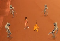 Pluto y Kairi son rodeados por Incorpóreos.