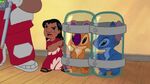 Lilo defending Stitch and Sample