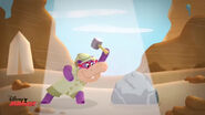 Animated hallie smashing a rock