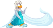 Elsa en la Pantalla de Registro de Club Penguin