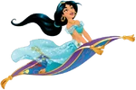 Jasmine is riding with magic carpet