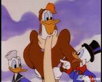 Donald with Launchpad and Scrooge.