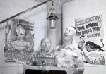 Colvig with Clarence Nash recording some dialogue at the Disney Studios.