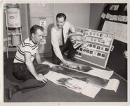 Jackson working on a storyboard from Peter Pan with Ted Sears.