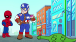 Spider-Man and Captain America in Marvel Super Hero Adventures