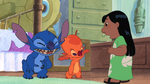 Stitch laughs that Fibber busted Lilo