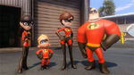 Mr. Incredible and his family after fight against evil