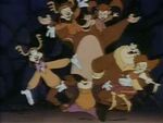 Humphrey with Goofy and Pete's families in A Goof Troop Christmas