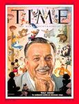 Walt Disney on the Time magazine cover with many of his characters.