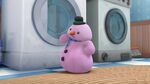 Chilly as a pink snowman