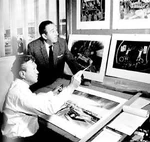 Herbert Ryman and Walt Disney consulting on concepts for the New York World's Fair 1963.
