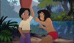 Mowgli and Shanti are scared and worried