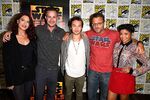 Taylor Gray with (l-r) Vanessa Marshall, Freddie Prinze Jr., Steve Blum and Tiya Sircar at the 2014 San Diego Comic Con.