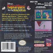 Back cover for Game Boy Advance version