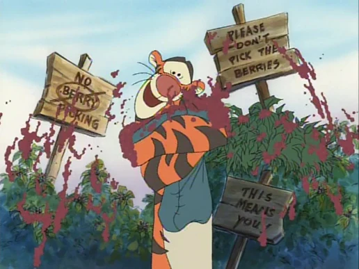 Tigger hugging cranberries