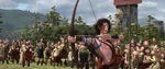 Giving it a try to shoot the arrow, to win the hand of Merida.