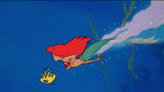 Ariel, Flounder & Sebastian swimming in the intro