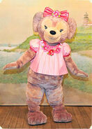ShellieMay the Disney Bear posing for a photo inside the Cape Cod Village Greeting Place at Tokyo DisneySea in her Spring Voyage outfit.