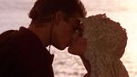 Anakin and Padme kissing during their wedding