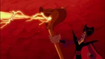 Jafar shooting dark magic from his staff.