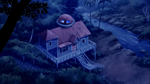 The house seen from above at night as depicted in "Morpholomew".