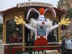 Roger on the trolley car in Let's Go to Disneyland Paris